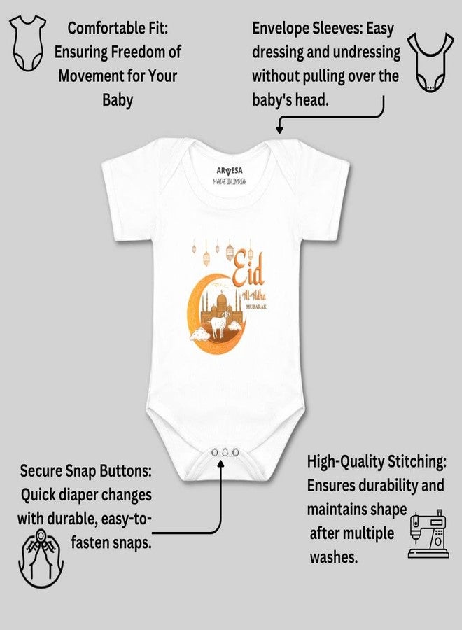 ARVESA Eid Al Adha Mubarak R-910 Bakra Eid Bodysuit, Sleepsuits, Rompers For New Born Baby Clothes 0-3 Months Unisex Stylish Dress For Baby Boy & Girl, Newborn Infant Outfit - Image 3