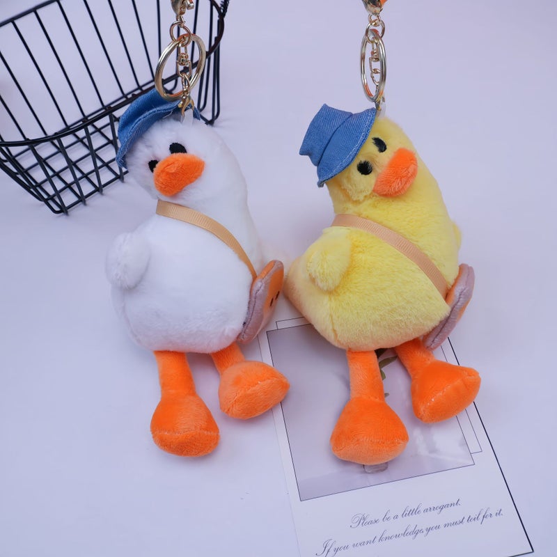 New Funny Creative Tilted Duck Plush Keychain, Cute Ugly Plush Toy Bag Decoration - Image 2