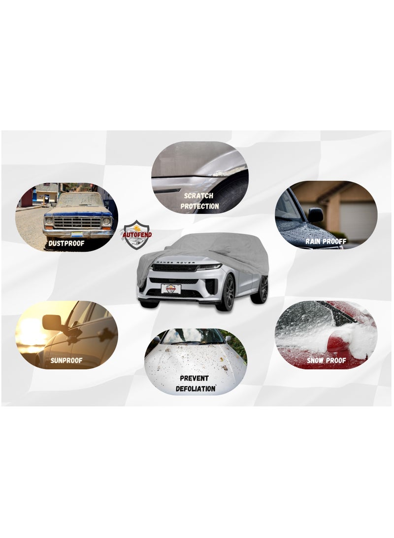 Zipporah All Weather Premium Lightweight 6-Layers Protective Car Cover 210T Compatible for 2015-2025 Range Rover Sport with Left Driver Side Door Zipper, Security Lock and Mirror Pockets - Image 5