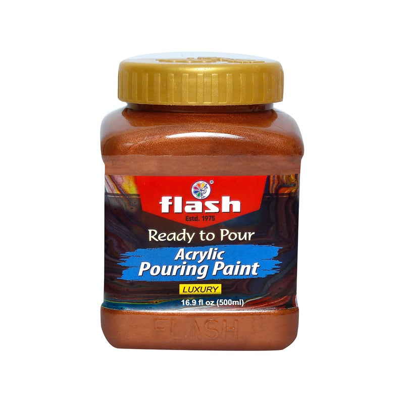 Flash Acrylic Ready to Pour Pouring Paint/Fluid Acrylic 500ml / 16 fl oz Pre-Mixed Water-Based - for Canvas, Wood, Paper, Crafts, Tile, Rocks and More… (Copper) - Image 4
