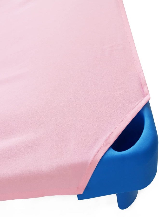 Biloban Cot Sheets for Daycare Standard Size, Children’s Naptime Cot Sheet,Daycare Essentials for Toddler and Preschool,Breathable Microfiber Nap Sheet for Boys and Girls, 2 Pcs, 23" x 51", Pink - Image 4