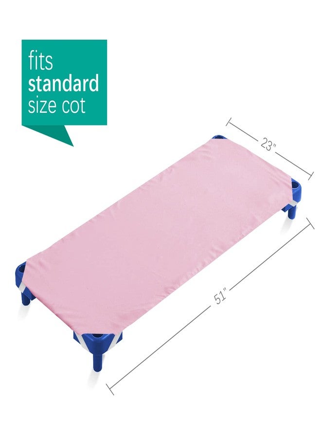 Biloban Cot Sheets for Daycare Standard Size, Children’s Naptime Cot Sheet,Daycare Essentials for Toddler and Preschool,Breathable Microfiber Nap Sheet for Boys and Girls, 2 Pcs, 23" x 51", Pink - Image 2