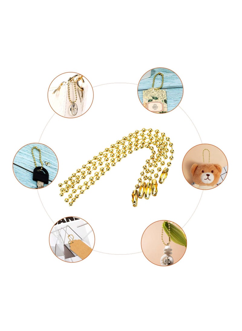 SOLARAE سلسلة خرز كروية، مع مشبك موصل كروي، حلقات مفاتيح حلقات معدنية للحرف، علامة كلب سلسلة معدنية، لتعليق غطاء زجاجة، قلائد، صنع المجوهرات، أجزاء بطاقة السعر (100 قطعة) - Image 2