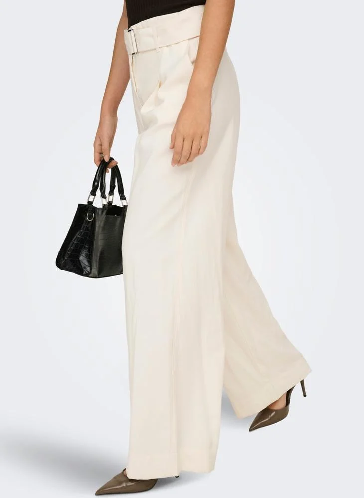 Only  Casual High Waist Wide Leg Trousers for Women | Best Price UAE