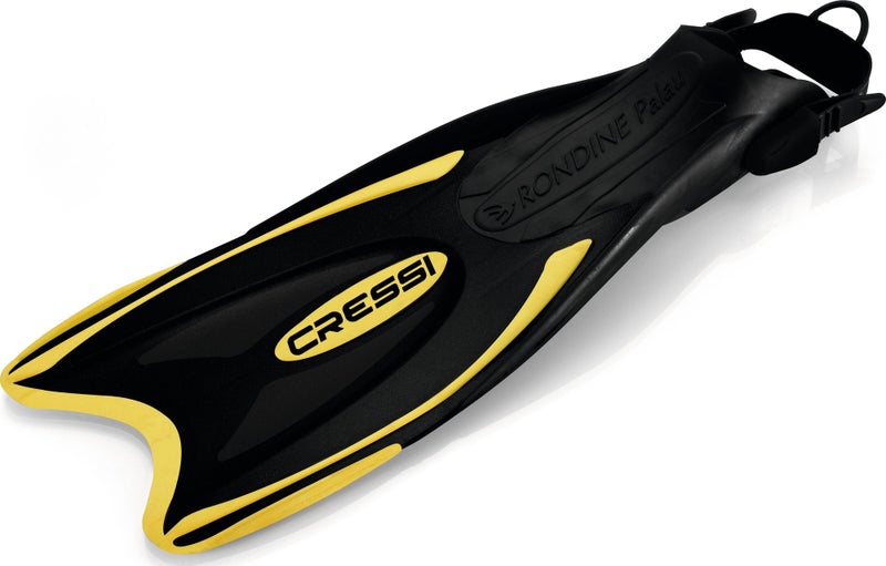Cressi Palau Adjustable Open Heel Fins, Black/Yellow, XS/S - Image 4
