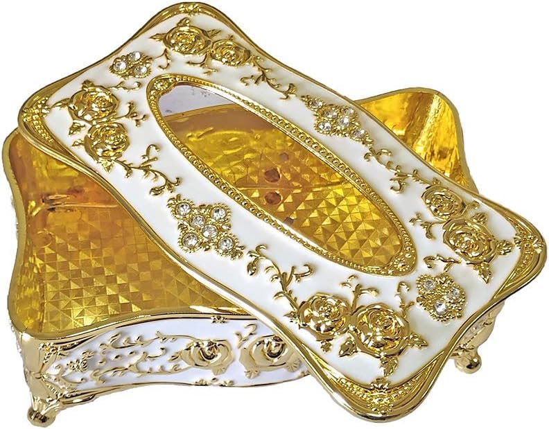HEDRIX Gold Tissue Box Cover, Decorative Tissue Box Holder Rectangular Tissues Cube Boxes, Square Paper Box Napkin Holder Home Decor for Bedroom, Living Room, Office - Image 2