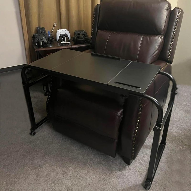 KOMOREBI Overbed Table with Wheels Laptop Desk Cart Table Over The Bed Table Adjustable Height and Length for Hospital and Home use - Image 2