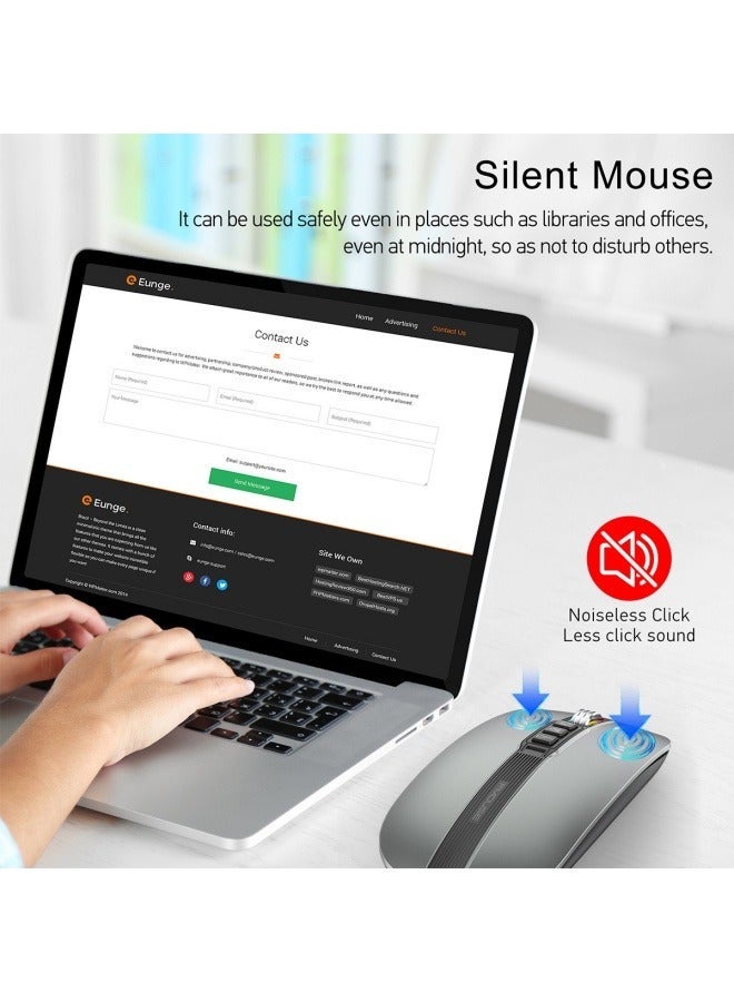 New wireless 10M Bluetooth dual-mode 2.4G/BT5.1 mute mouse Mouse 2400DPI 6D gaming office - Image 3