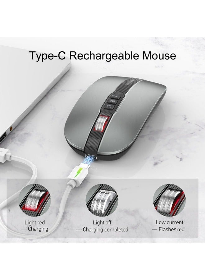 New wireless 10M Bluetooth dual-mode 2.4G/BT5.1 mute mouse Mouse 2400DPI 6D gaming office - Image 4