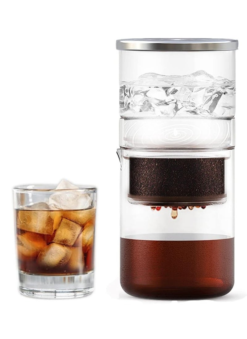 LIXES "2-in-1 Cold Brew Dripper & Glass Maker - 300ml Detachable Coffee Brewer with Stainless Steel Filter for Home & Office"  - Image 1