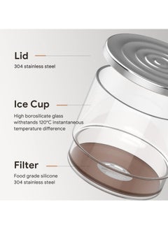 LIXES "2-in-1 Cold Brew Dripper & Glass Maker - 300ml Detachable Coffee Brewer with Stainless Steel Filter for Home & Office"  - Image 2