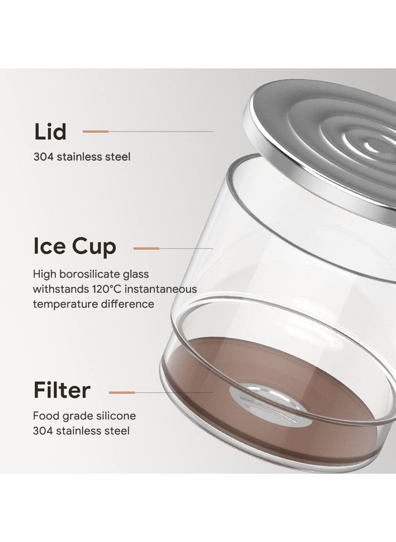 LIXES "2-in-1 Cold Brew Dripper & Glass Maker - 300ml Detachable Coffee Brewer with Stainless Steel Filter for Home & Office"  - Image 2