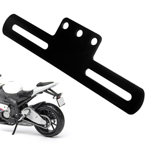 YTFRL Motorcycle License Plate Holder Heavy Duty Metal Tag Holder with Light Mount Holes Universal License Plate Light Bracket Mount Support Tail Rear Lights Motorcycle Accessories 1 PCS - Image 1