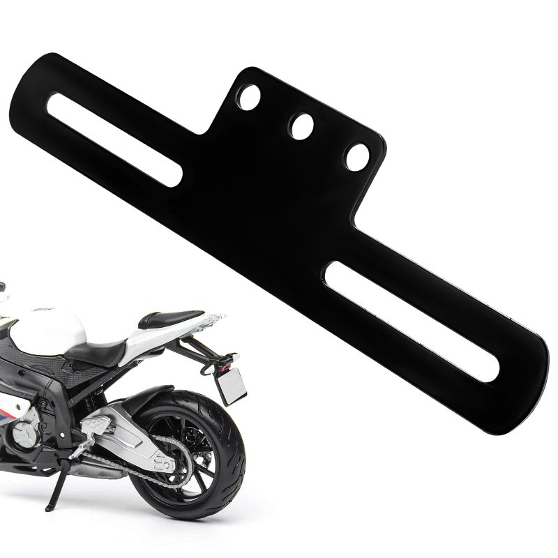 YTFRL Motorcycle License Plate Holder Heavy Duty Metal Tag Holder with Light Mount Holes Universal License Plate Light Bracket Mount Support Tail Rear Lights Motorcycle Accessories 1 PCS - Image 3
