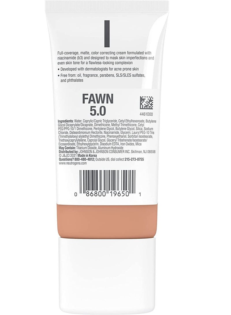 Neutrogena Neutrogena Clear Coverage Flawless Matte CC Cream, Fawn, 1 oz - Image 2