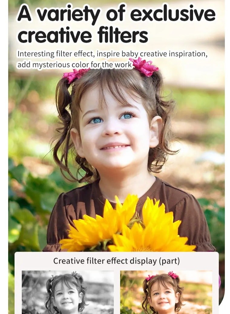 بيتشو كاميرا أطفال، كاميرا طباعة فورية للأطفال للأولاد والبنات، كاميرا مزدوجة عالية الدقة 1080 بكسل 48 ميجابكسل 2.4 بوصة، صور عالية الدقة وفيديو عالية الجودة، كاميرا رقمية صغيرة للأطفال، أفضل هدية للبنات والأولاد - Image 4