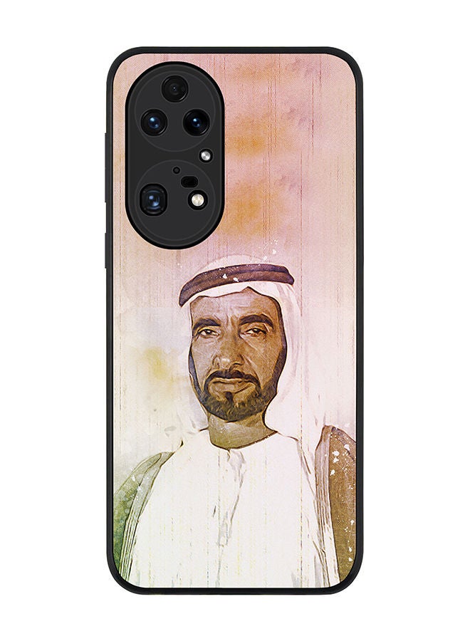 Stylizedd Rugged Black edge case for Huawei P50 Pro Slim fit Soft Case Flexible Rubber Edges Anti Drop TPU Gel Thin Cover -  The Wise Sheikh Zayed - Image 1