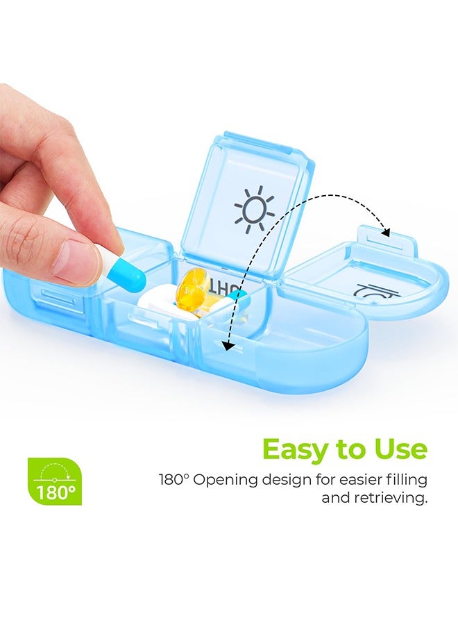 Generic Weekly Pill Organizer 3 Times A Day ,Portable 7 Day Pill Box Case with Large Separate Compartments to Hold Medication, Vitamins, Fish Oil and Supplements（transparent）  - Image 2