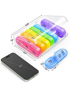 Weekly Pill Organizer 3 Times A Day ,Portable 7 Day Pill Box Case with Large Separate Compartments to Hold Medication, Vitamins, Fish Oil and Supplements（transparent） - pzsku/Z9D0770F319340C22CDECZ/45/_/1730298821/6be19cae-0d43-4233-937a-ac5bd303a77b