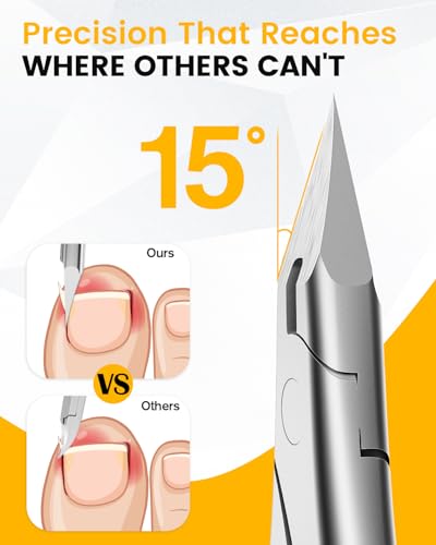BEZOX Professional Toenail Clippers Heavy Duty Toe Nail Clippers for Thick Toenails Ingrown Nails Long Handle Nails Clipper for Seniors with Comfort Grip Ultra Sharp Blade Black - Image 3