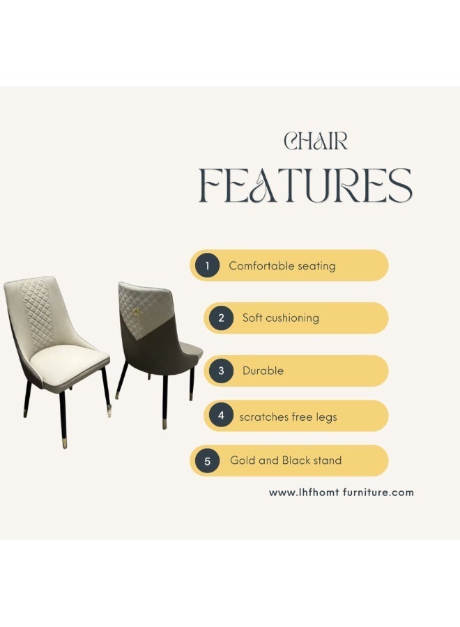 LHFHOMT-7-Pieces Dining Set, (Free Installation) 1 Piece MDF Top Rectangular Table With with 6 Upholstered Leather Chairs Modern Design Furniture for Home, Kitchen, Dining Room, Restaurant - Image 4