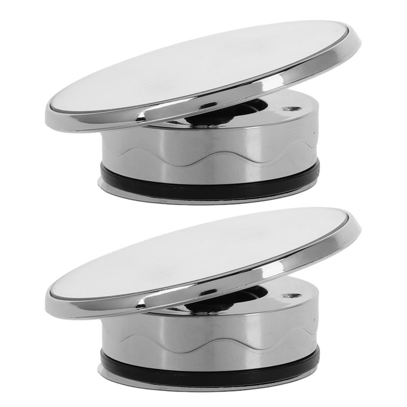 Silver Suction Cup Blind Spot Mirrors 360 Rotatable Convex Wide Angle Rearview for Car Truck - Image 2