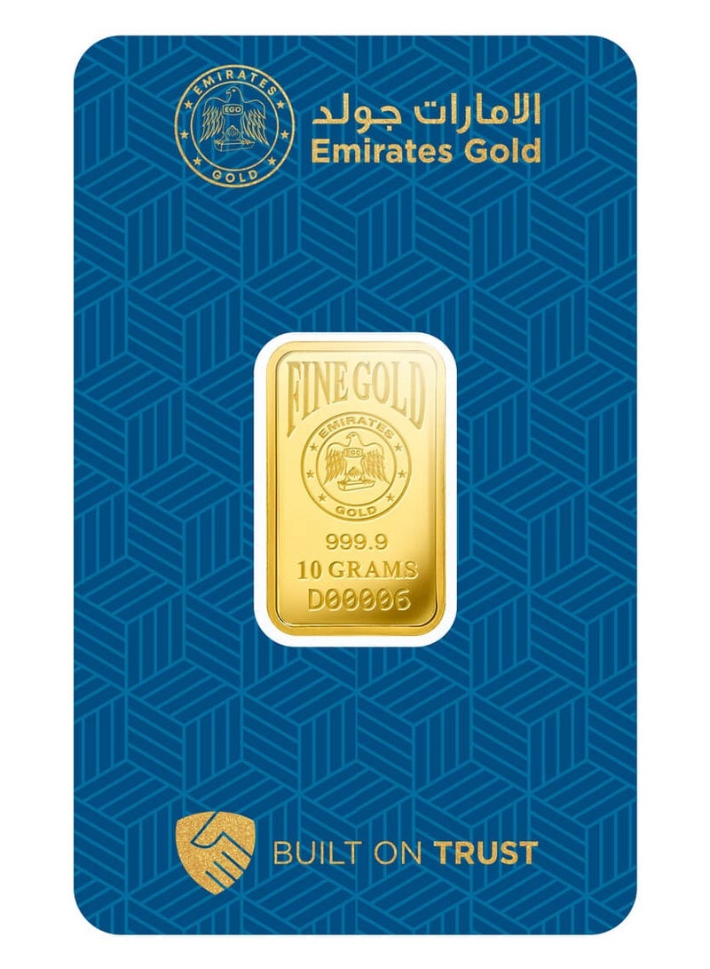 Emirates Gold Emirates Gold 10g Fine Gold Bar - 24k (999.9 Purity)  - Image 1
