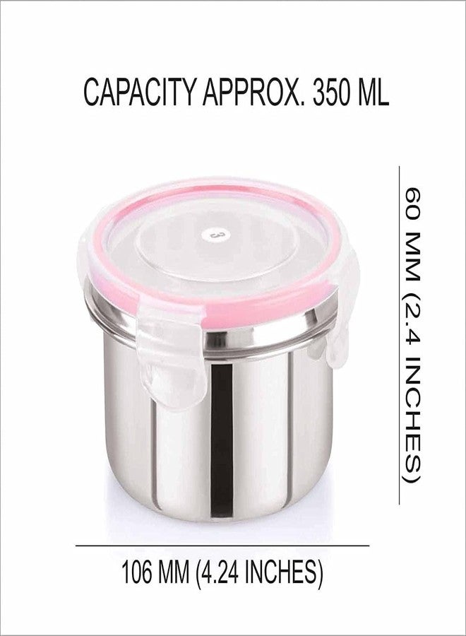 ODMART Stainless Steel Tiffin & Food Containers Leak Proof Click & Seal Airtight Lunch Box Rust Free Easy Grip Travel Tumbler 350ml Pack of 2 - Image 2