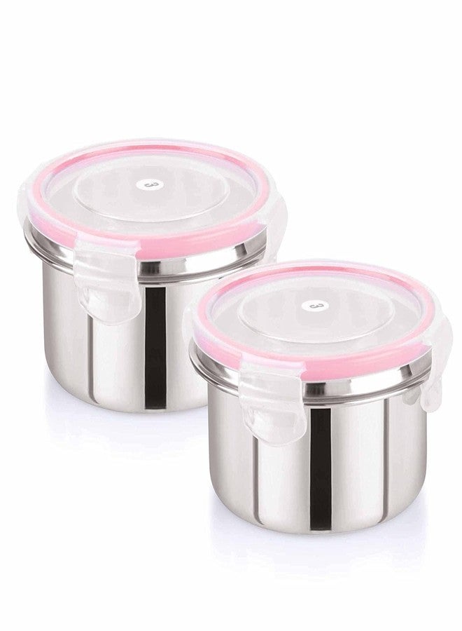 ODMART Stainless Steel Tiffin & Food Containers Leak Proof Click & Seal Airtight Lunch Box Rust Free Easy Grip Travel Tumbler 350ml Pack of 2 - Image 1