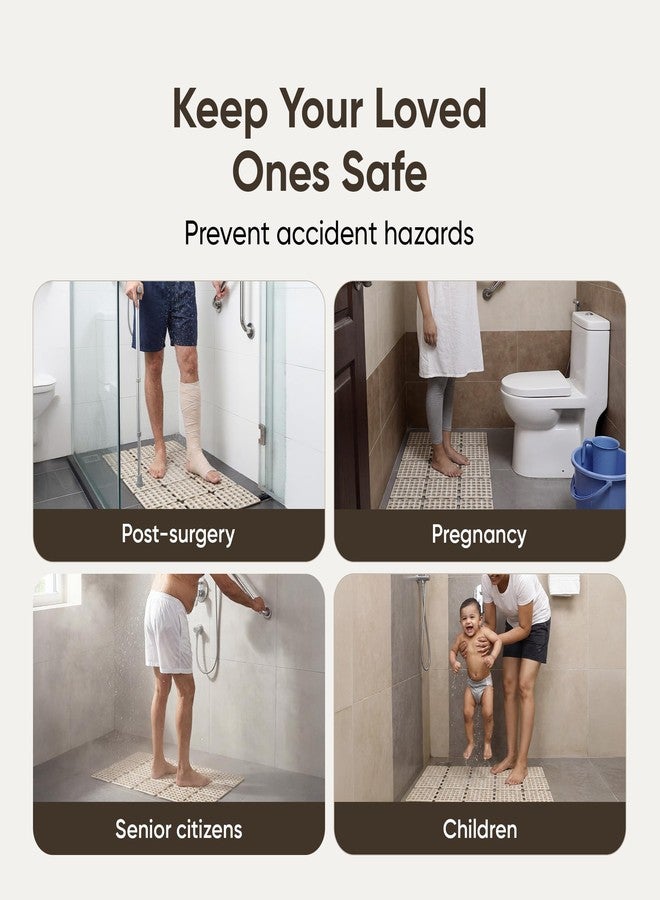 Frido Anti-Slip Bath Mat| PVC Shower Mat Stays Firm on Wet Bathroom Floors | Denser Quick-Drain Design for Faster Drying | Helps Prevent Mould Buildup | Warm Beige - Image 4