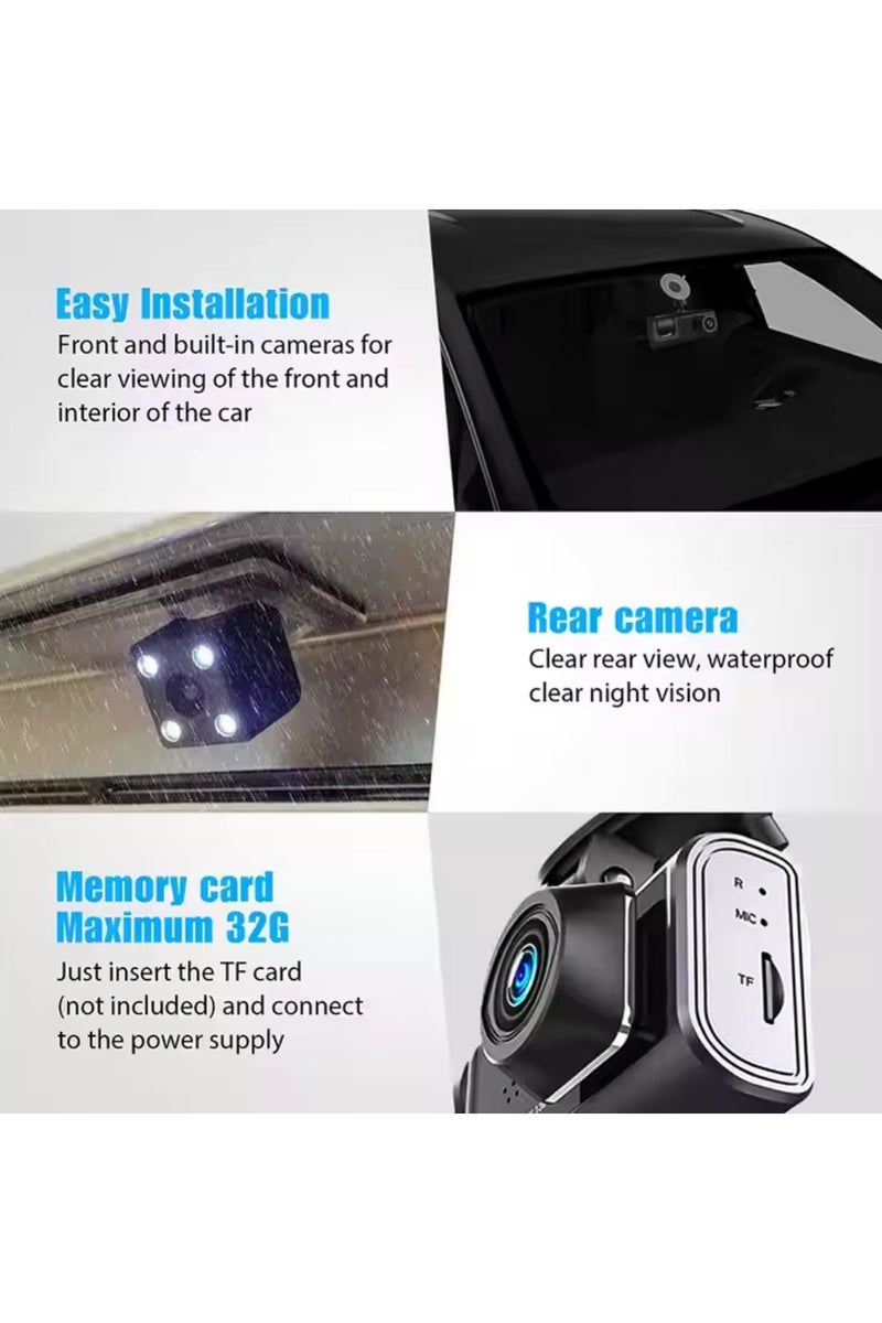 Tradeo Car Camera Suction Cup Type Dash Cam Front and Inside 1080P FHD Dash Camera with 140 Degrees Wide 24 Hours Parking Monitor Loop Recording Motion Detection Easy to Install - Image 2