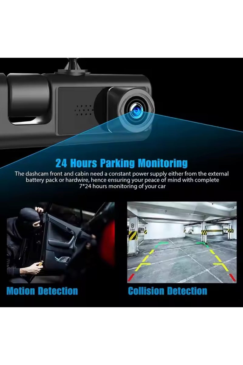 Tradeo Car Camera Suction Cup Type Dash Cam Front and Inside 1080P FHD Dash Camera with 140 Degrees Wide 24 Hours Parking Monitor Loop Recording Motion Detection Easy to Install - Image 3