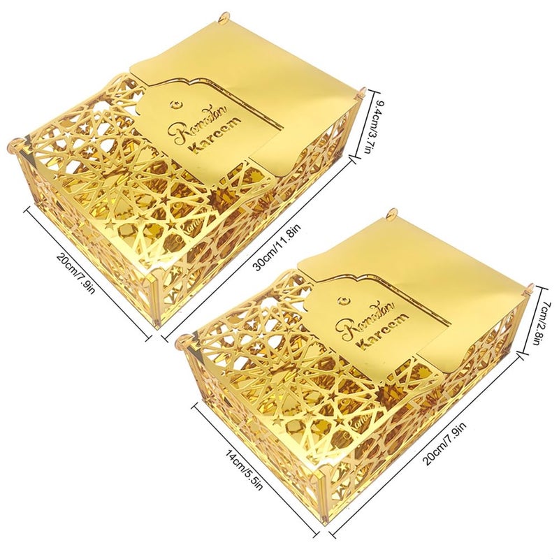Eforcase Ramadan Tray Eid Mubarak Serving Tray Hollow Acrylic Mirror Tray Fruit Plate Tableware Dessert Star Platters Candy Dish Storage Container DIY Display Holder Ramadan Islam Kareem Party Decor - Image 2