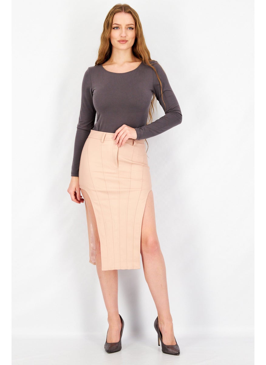 Women Plain Midi Skirts, Pink - pzsku/Z9D07B32750A6887D570FZ/45/_/1731852592/657913da-82b6-4111-8153-97802e65a07d