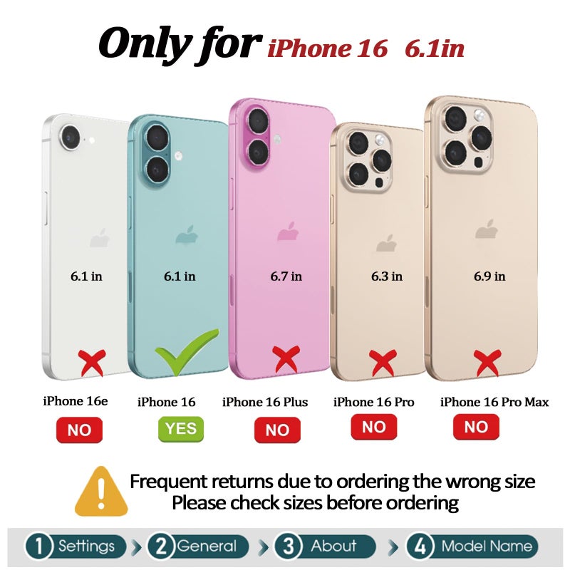 TwoHead Wallet Case Compatible with iPhone 16,Detachable Magnetic Phone Case,PU Leather All-Round Protective Case Wallet with Card Holder/Change Pocket,6.1 in,Blue - Image 2