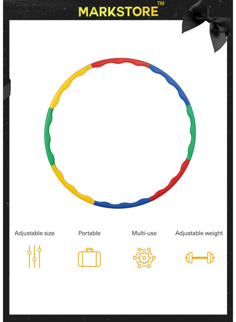 MARK STORE Hula Hoop Kids Exercise Hoops Detachable Adjustable Size Weight Kids Colorful Hoops Ring Suitable for Girls Boys Fitness and Pet Training - Image 3