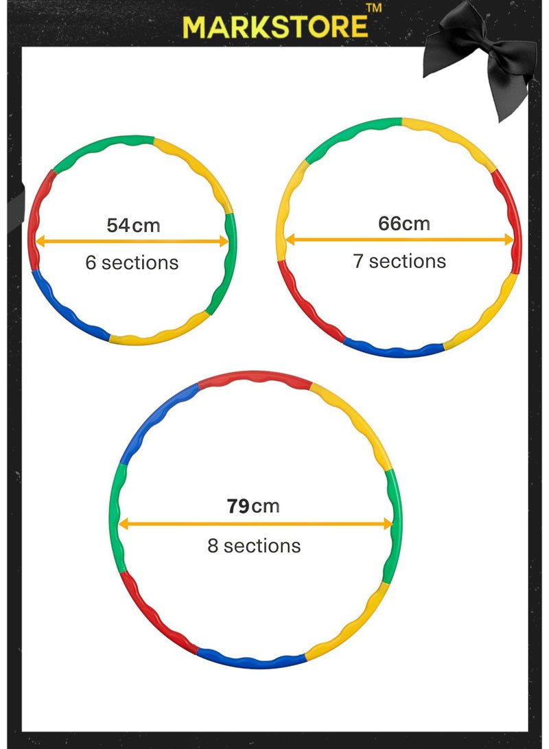 MARK STORE Hula Hoop Kids Exercise Hoops Detachable Adjustable Size Weight Kids Colorful Hoops Ring Suitable for Girls Boys Fitness and Pet Training - Image 5