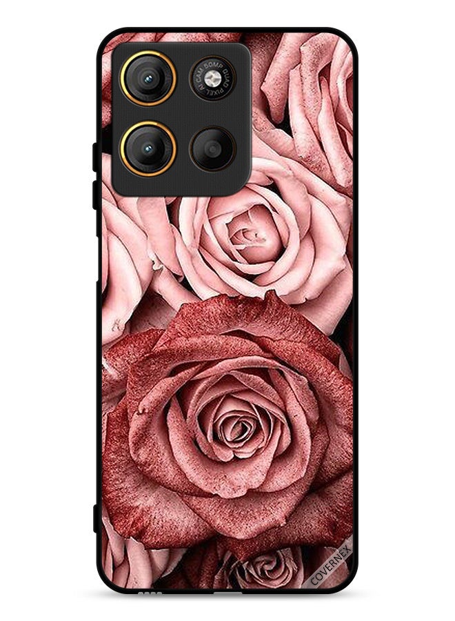 Covernex Motorola Moto G15 Protective Case Cover Peach Flowers