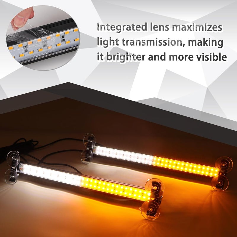 ROUTEKING 2PCS 17” COB LED Traffic Advisor Light Bar with 23 Flash Modes - Image 4