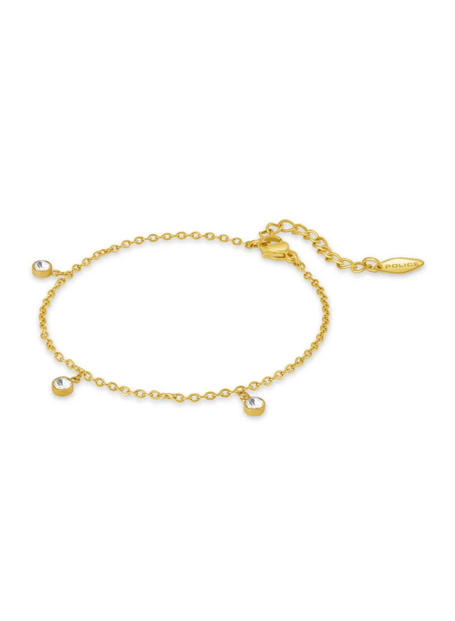 POLICE Veloura Yellow Gold Plated Stainless Steel Charm Bracelet for Women