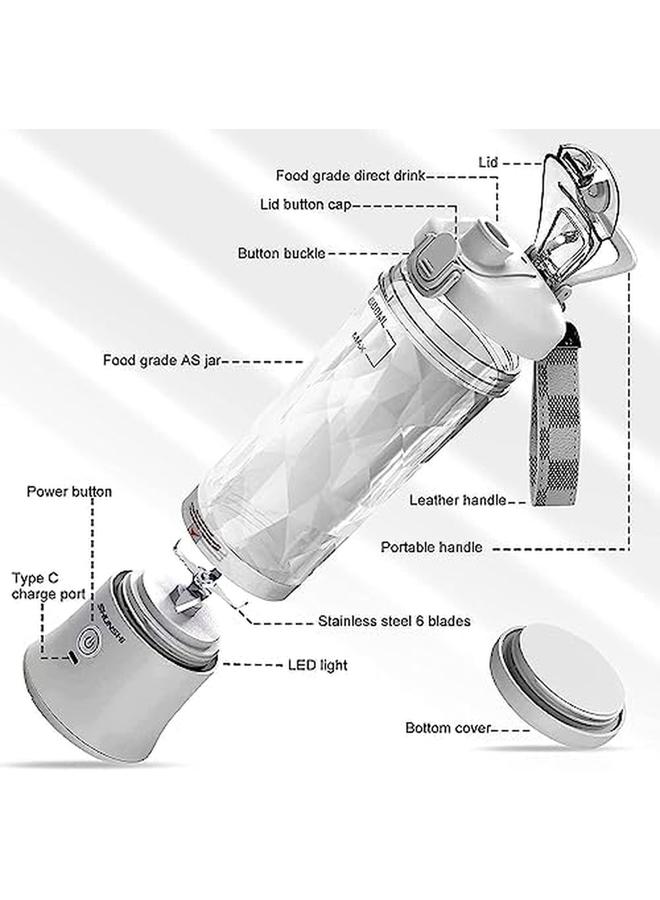 DMG TECH Portable Blender 600Ml 6 Blades Usb Rechargeable Waterproof Personal Blender For Shakes And Smoothies Fruit Juice Mixer For Home Baby Food Vegetables Office Sports And Travel - Image 4