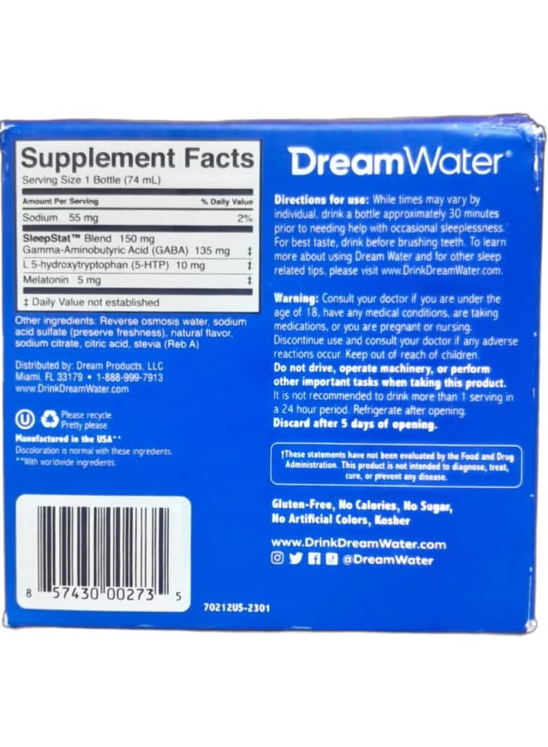 Dream Water (Pack Of 2) Original Melatonin 5mg, Nighttime Nectar, 24x74ml Packaging May Vary - Image 3