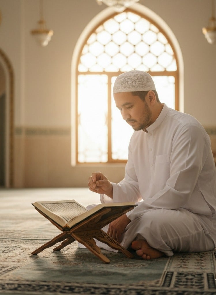 سندس حامل قرآن أرضي خشبي متوسط ​​الحجم - Image 4