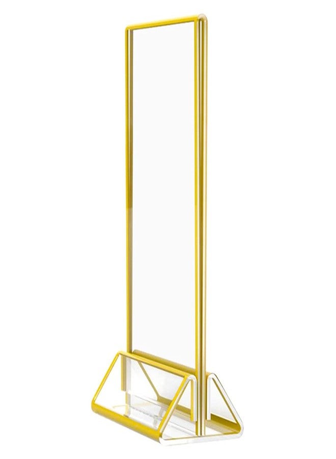 Teensery Acrylic Sign Holder Double Sided Menu Holder Vertical Stand Picture Frames Display Stand with Gold Border for Wedding Table Number, Restaurant Sign, Photo Display, 4" x 6" (1 Piece) - Image 1