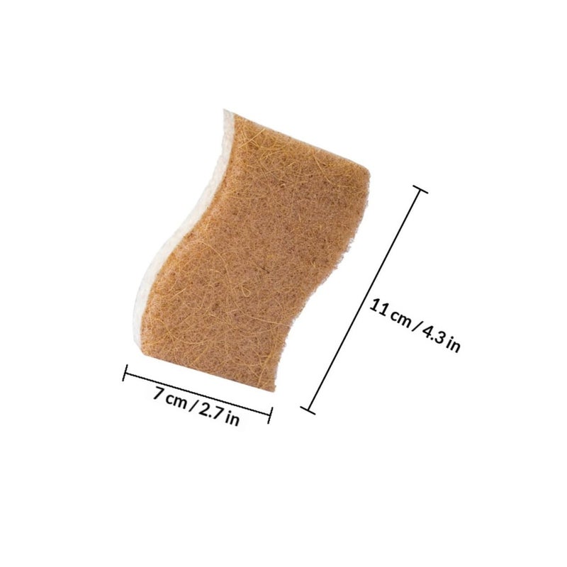 Natural Wood Pulp Cotton Dishwashing Sponges 9 Pack Thick Reusable Kitchen Scrubber - Image 3
