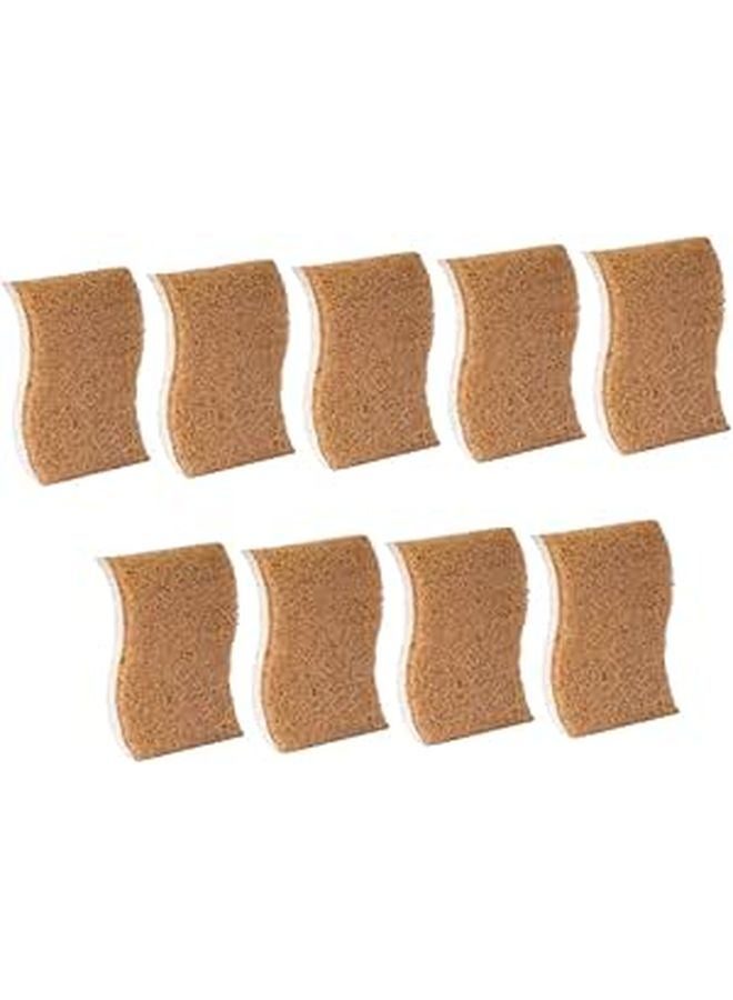 Natural Wood Pulp Cotton Dishwashing Sponges 9 Pack Thick Reusable Kitchen Scrubber - Image 1