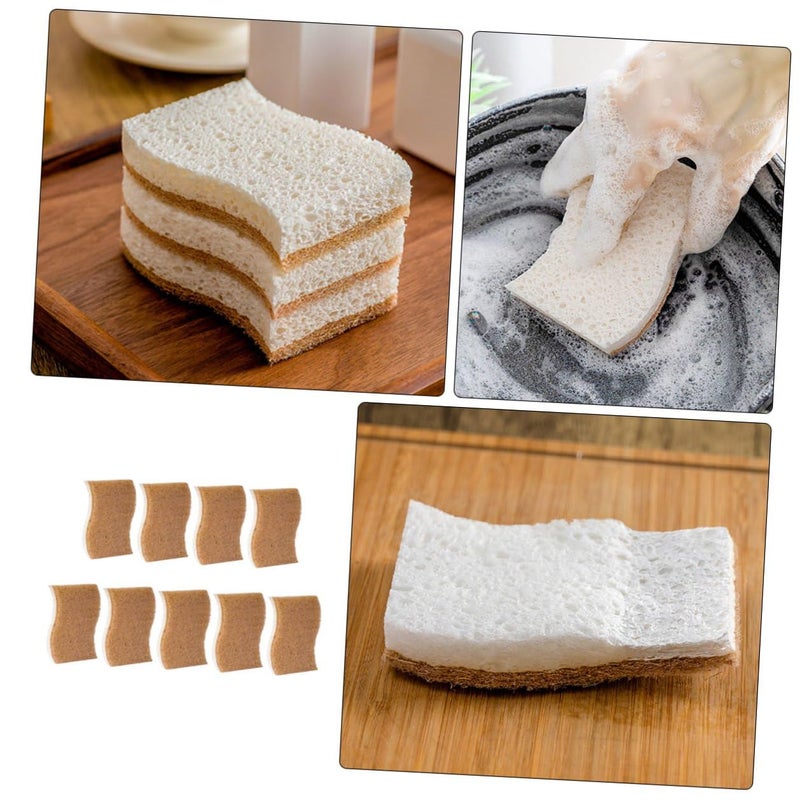Natural Wood Pulp Cotton Dishwashing Sponges 9 Pack Thick Reusable Kitchen Scrubber - Image 4