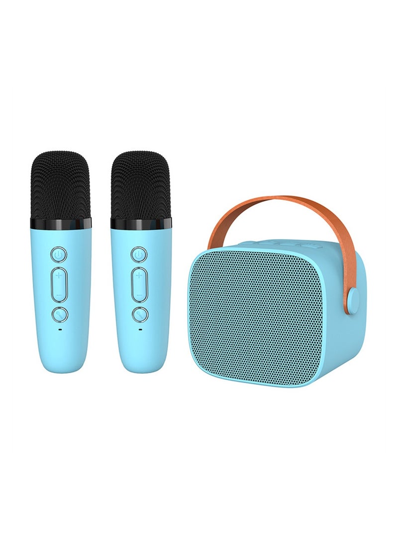 Excefore Wireless Bluetooth Speaker Set, Karaoke Machine for Kids Adults, Portable Handheld Bluetooth Karaoke Machine with 2 Microphones for Kids Adults Home Party Birthday (Blue)  - Image 1