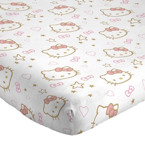 Jay Franco Sheet Set with Fitted Flat Sheets Pillow Cover UltraSoft Bedding with Pillowcase for Room Decor Pink Hello Kitty 4 Piece Queen - Image 3