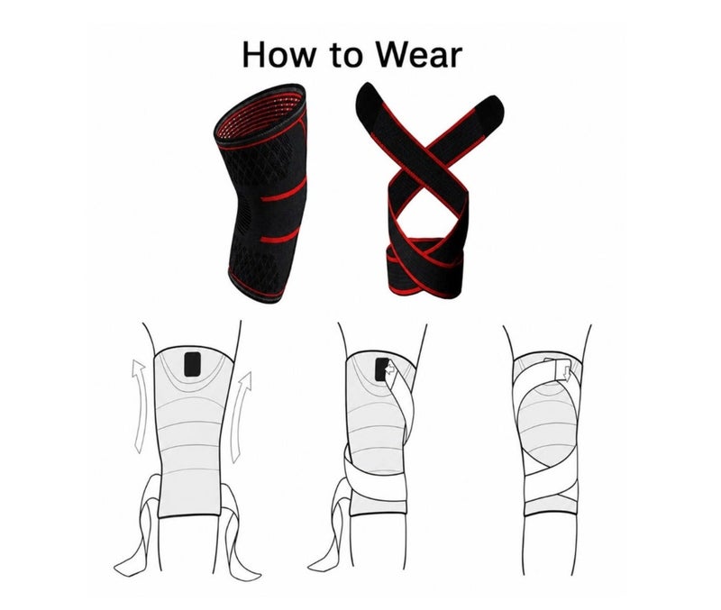 HASTE Compression Knitted Sports Knee Brace for Men & Women – Knee Support Sleeve for Running, Gym, Weightlifting & Joint Stability – Size M – Red - Image 4